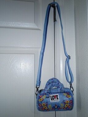 Brighton light blue floral LOVE crossbody bag